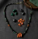 Naszyjnik z Obsydianem, Spinelem i Onyksem
