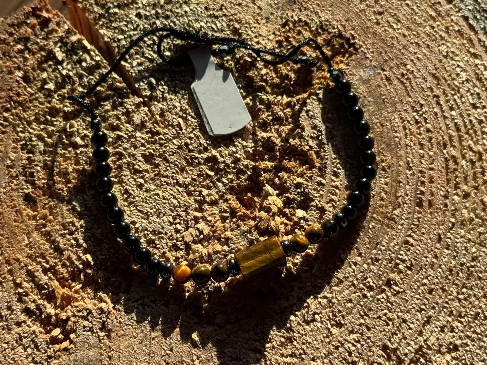 Bransoletka czarna z brazowym 1