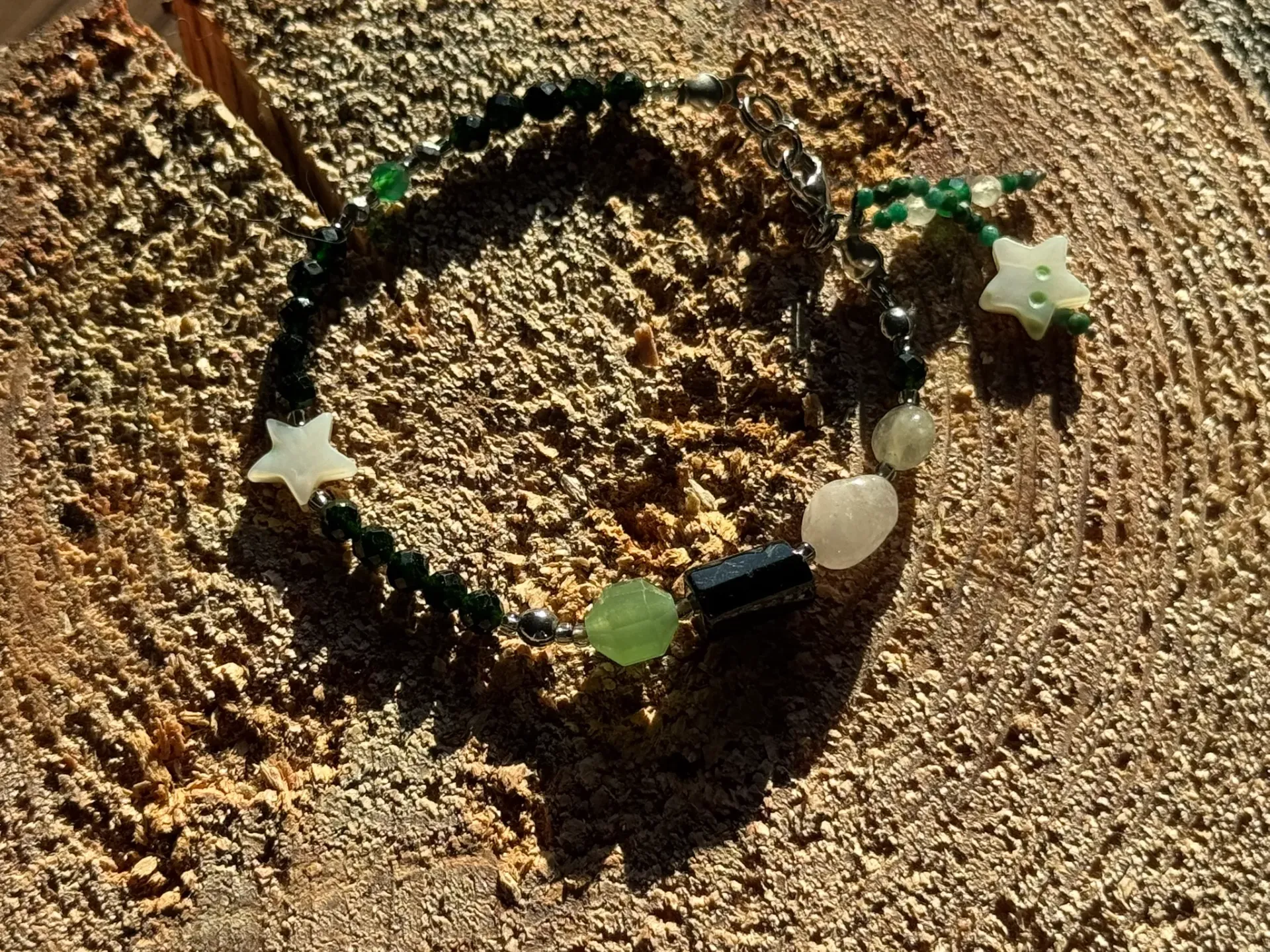 Bransoletka czarna z zielonym 2